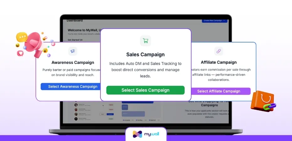 MyWall: Run Paid, Barter, Affiliate & UGC Campaigns from One AI-Powered Platform