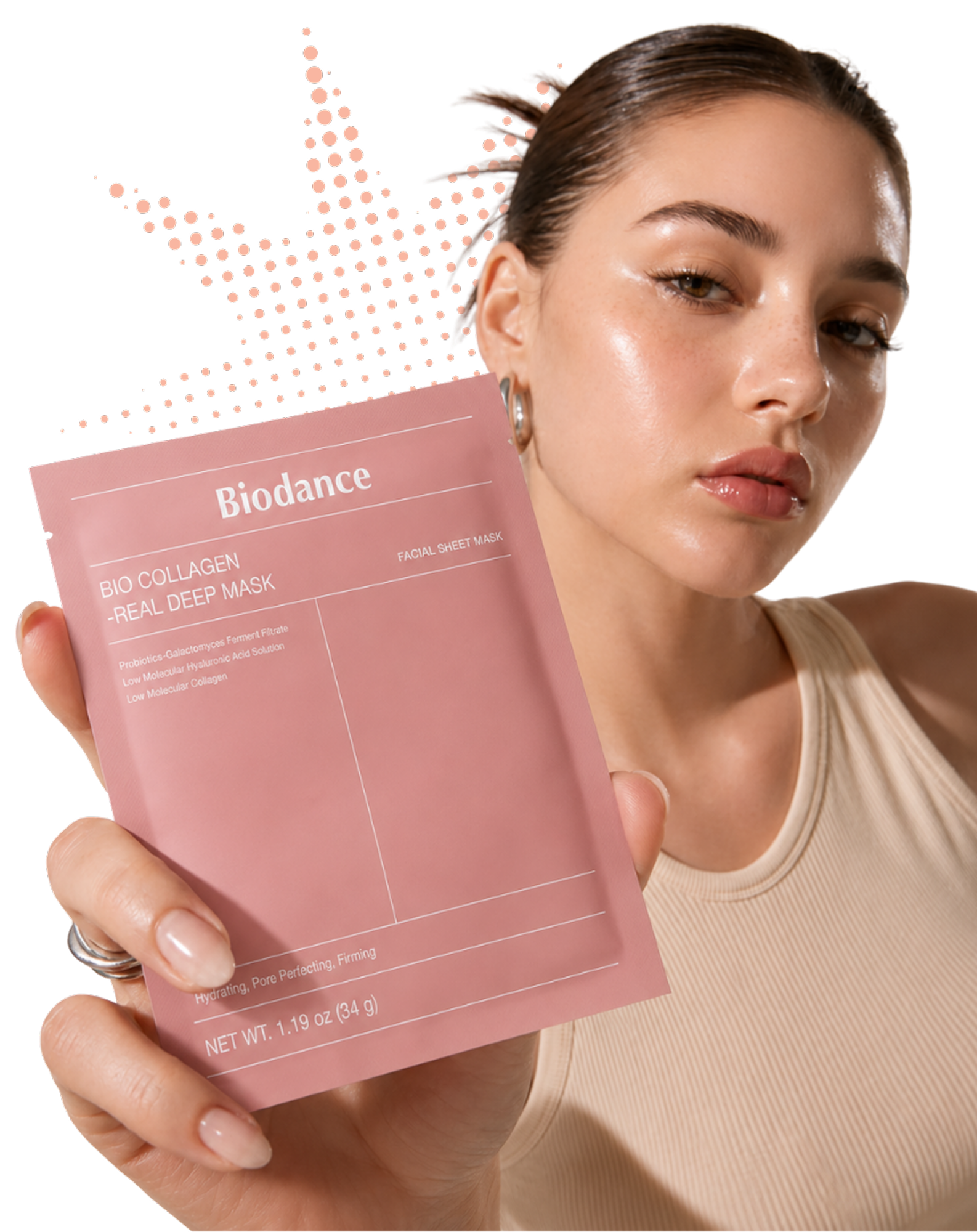 Biodance skincare creator holding a face mask