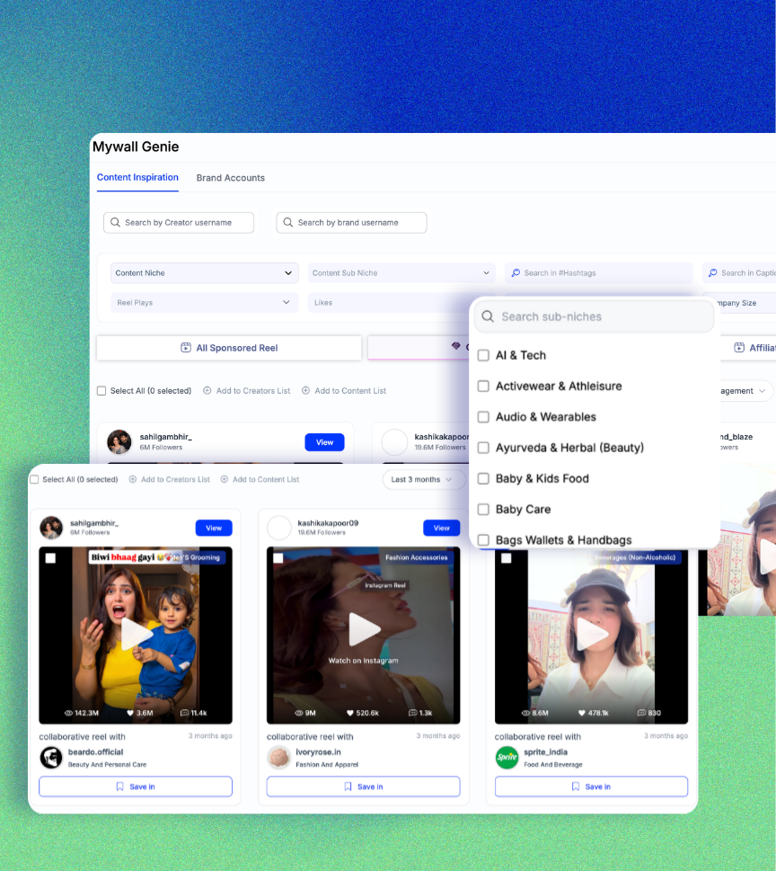 MyWall Genie competitive intelligence interface