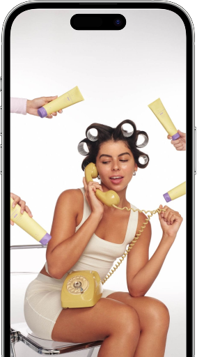 UGC campaign phone mockup with creator content