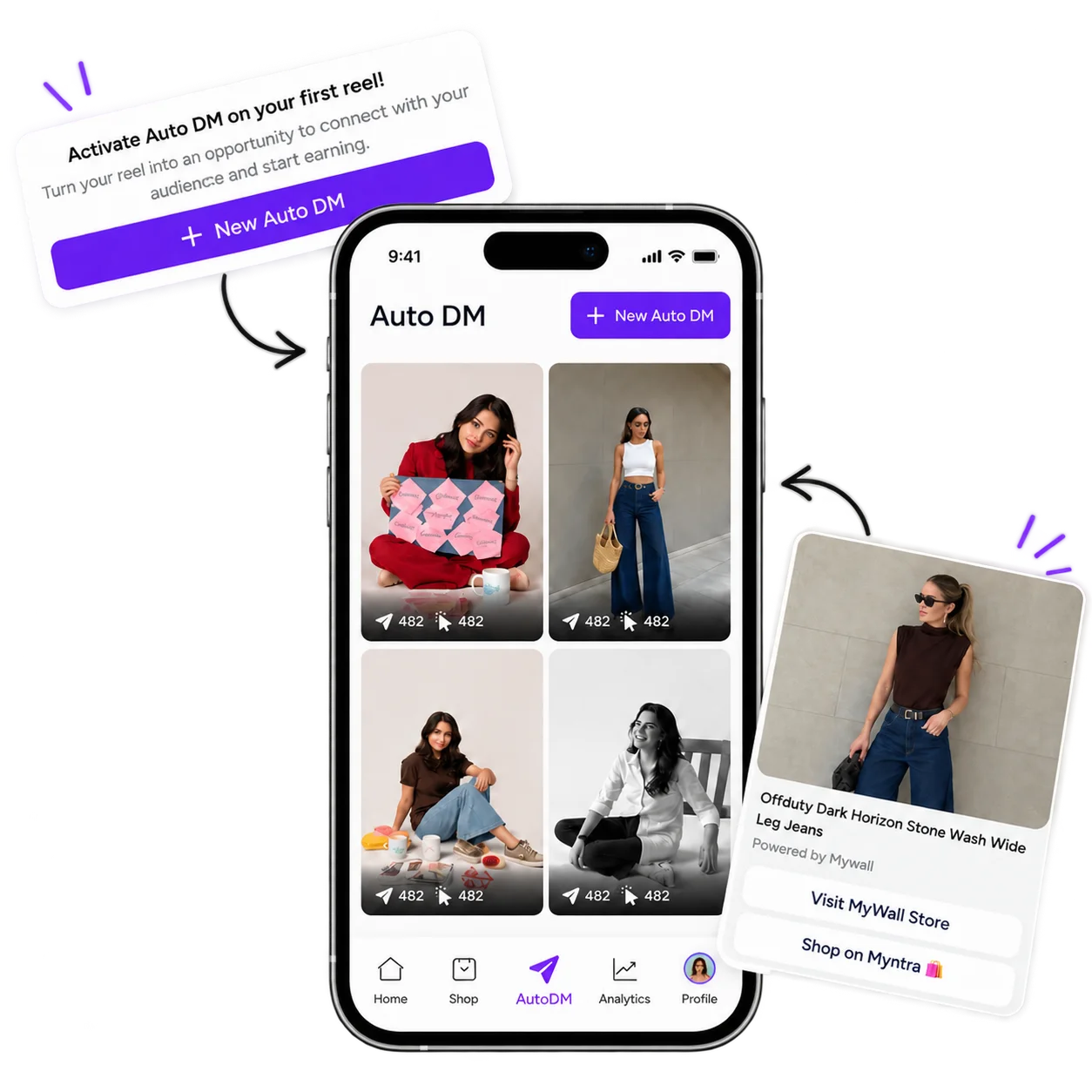 MyWall Auto DM automatically replying with product links